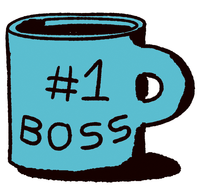 Eine Tasse mit dem Schriftzug #1 Boss