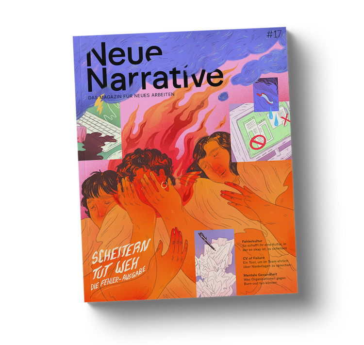 Das Cover der neuen Ausgabe von Neue Narrative mit dem Titel „Scheitern tut weh“