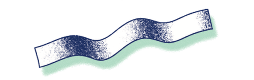 Ein blau illustrierter Papierschnipsel von einem Kündigungsschreiben.