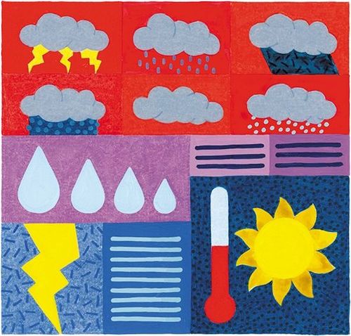Eine bunt illustrierte Wetterkarte.