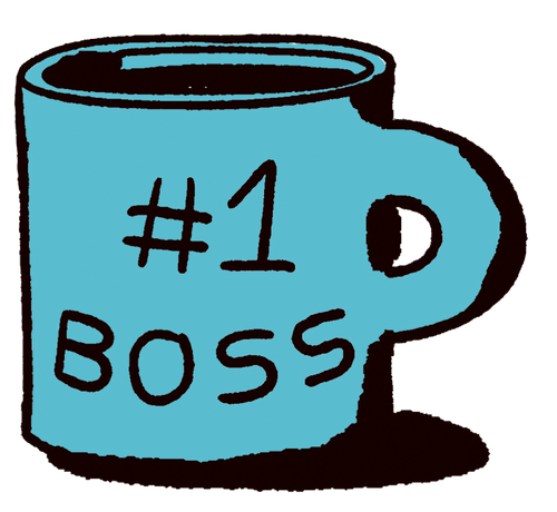 Eine Tasse mit dem Schriftzug #1 Boss